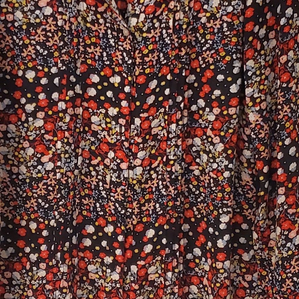 Nanette Lepore Black Cornflower Candy Floral Button Down - Size S